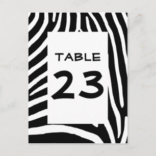 Tafelnummer met zebraprint