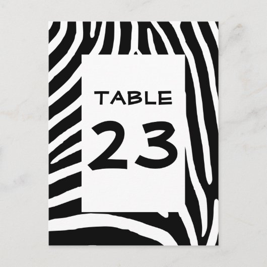 Tafelnummer met zebraprint (Voorkant)