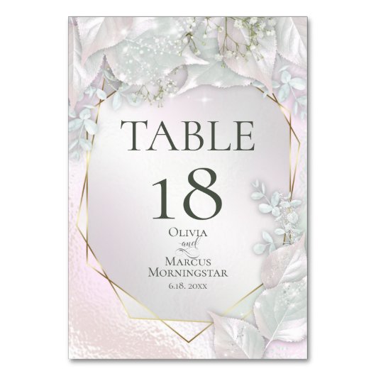 TAFELNUMMER | Misty Roze Parel Glans (Voorkant)