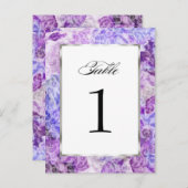 Tafelnummer Paarse Floral Damask (Voorkant / Achterkant)