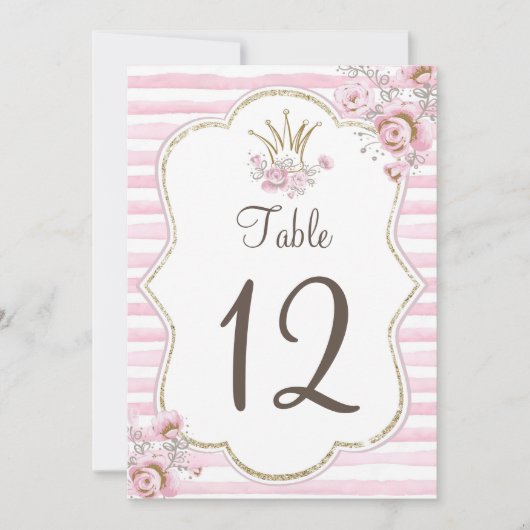 Tafelnummer prinses florroze goud (Voorkant)