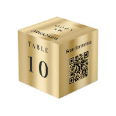 Tafelnummer QR code menu gold business logo Kubus (Achter hoekig)