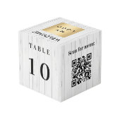 Tafelnummer QR code menu hout bedrijf logo Kubus (Achter hoekig)