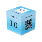 Tafelnummer QR-code menu strand bedrijfslogo Kubus (Achter hoekig)