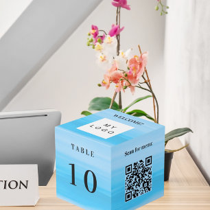 Tafelnummer QR-code menu strand bedrijfslogo Kubus