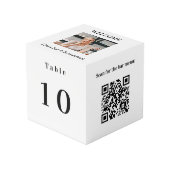 Tafelnummer QR codes 2 menu's witte foto Kubus (Voorkant hoekig)