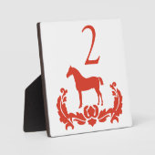 Tafelnummer rood en wit Damask Fotoplaat (Voorkant)