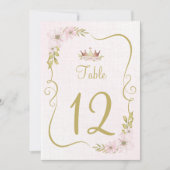 Tafelnummer roze prinses (Voorkant)