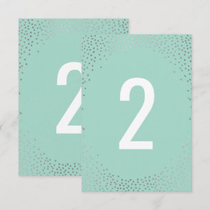 TAFELNUMMER rustieke mini confetti zilver mint