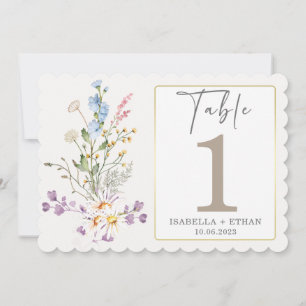 Tafelnummer sjabloon wilde bloemen