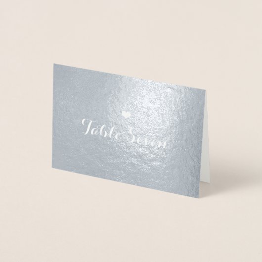 Tafelnummer Small Heart Place Card Silver (Voorkant)