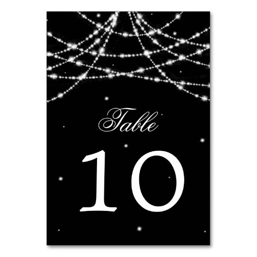 Tafelnummer Sparkling String Zwart (Voorkant)