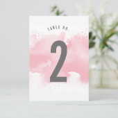 TAFELNUMMER stijlvolle waterverf roze grijs (Staand voorkant)