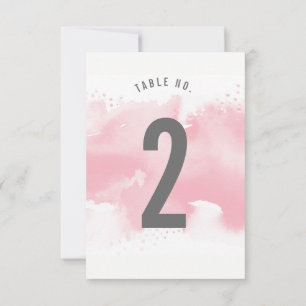 TAFELNUMMER stijlvolle waterverf roze grijs