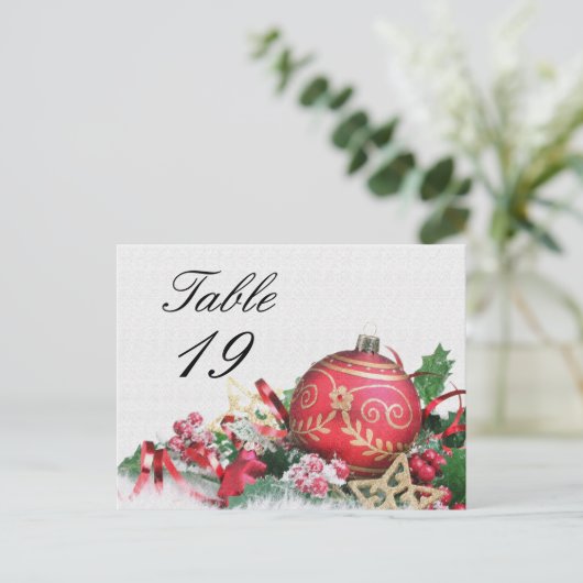 Tafelnummer van het kerstfeest (Staand voorkant)