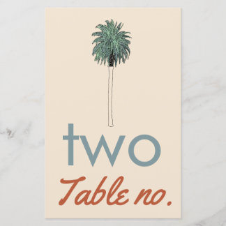 Tafelnummer voor het huwelijk met palmboom als kad