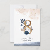 Tafelnummer voor het huwelijksfeest in marineblauw (Voorkant)