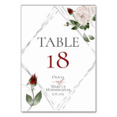 TAFELNUMMER | Waterverf Roze en Cabernet Rozen (Voorkant)