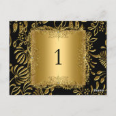 Tafelnummer zitplaatskaarten Damask Goud (Achterkant)