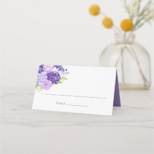Tafelnummerkaart 'Ultra Violet Floral Wedding'