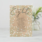 Tafelnummerkaart voor bruiloft Baby's Breath 8 Kaart (Staand voorkant)