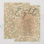 Tafelnummerkaart voor bruiloft Baby's Breath 8 Kaart (Voorkant / Achterkant)