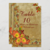 Tafelnummerkaarten Herfst Bruiloft Kaart (Voorkant / Achterkant)