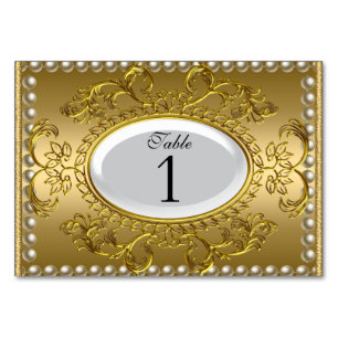Tafelnummerkaarten Royal Wit Goud Kaart