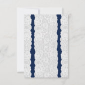 Tafelnummerkaarten voor trouwfeest met blauwe en w kaart (Achterkant)