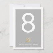 TAFELNUMMERS Bar Mitzvah davidster grijs (Achterkant)