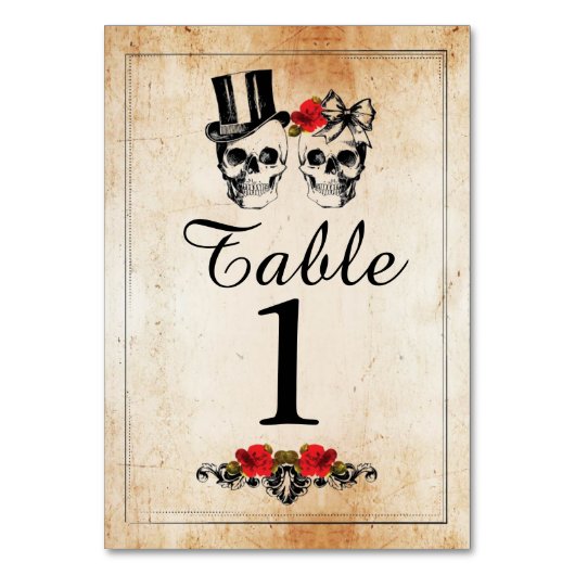 Tafelnummers Bindende suikerskulls Rustige kaarten (Achterkant)
