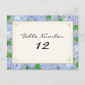 Tafelnummers Blauw Hydrangea Kant Floral Formal (Voorkant)