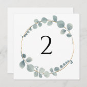 Tafelnummers bloemenrand eenvoudig elegant (Voorkant / Achterkant)