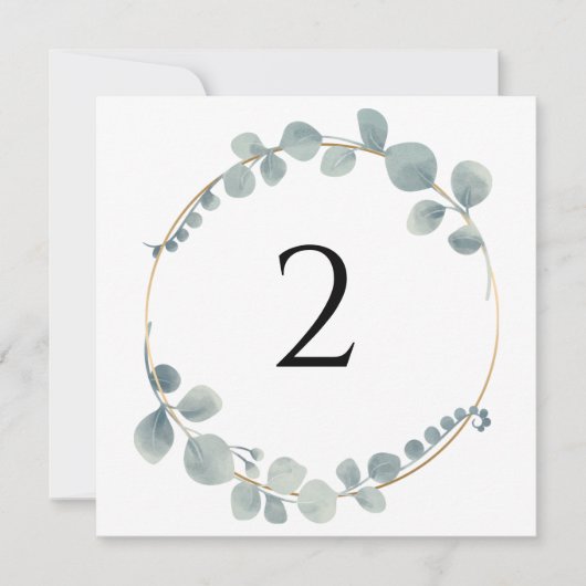 Tafelnummers bloemenrand eenvoudig elegant (Voorkant)