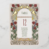Tafelnummers Bougainvillea Bourgondië Goud Bruilof (Voorkant)