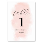 Tafelnummers Bruiloft Waterverf Perzik Wassen (Achterkant)