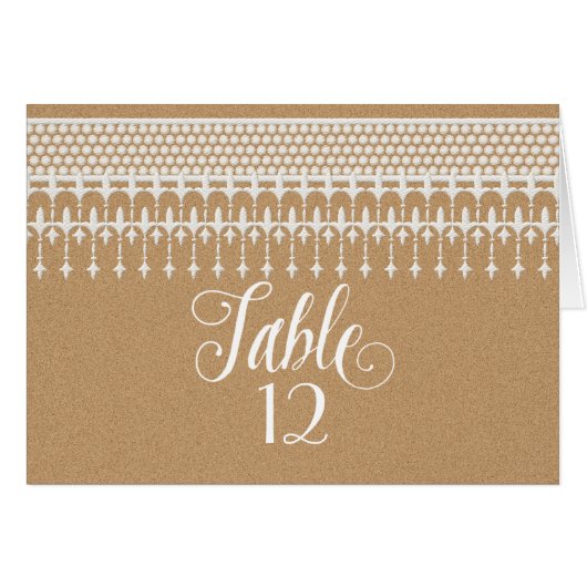 Tafelnummers Lace Kraft Paper (Voorkant Horizontaal)
