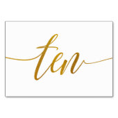 Tafelnummers - Luxe Typografie - Faux Gold Foil 10 (Achterkant)