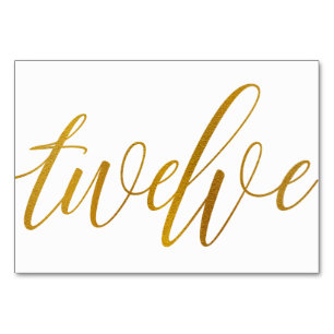 Tafelnummers - Luxe Typografie - Faux Gold Foil 12