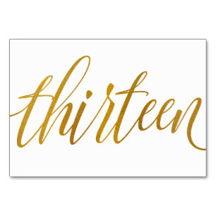 Tafelnummers - Luxe Typografie - Faux Gold Foil 13