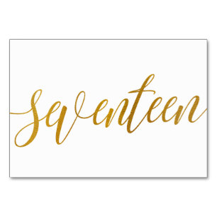 Tafelnummers - Luxe Typografie - Faux Gold Foil 17