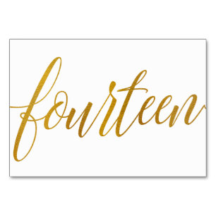 Tafelnummers - Luxe Typografie - Faux Gold Folie 1