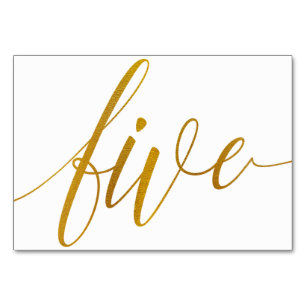 Tafelnummers - Luxe Typografie (Faux Gold Folie) 5