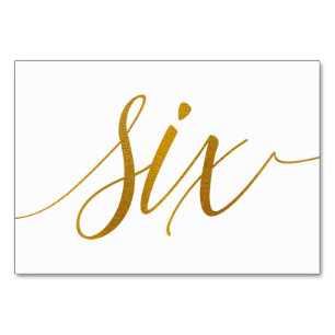 Tafelnummers - Luxe Typografie (Faux Gold Folie) 6