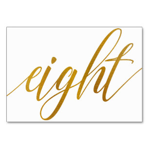 Tafelnummers - Luxe Typografie (Faux Gold Folie) 8
