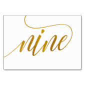 Tafelnummers - Luxe Typografie (Faux Gold Folie) 9 (Achterkant)