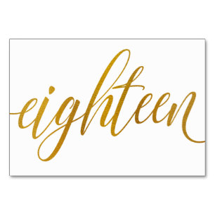 Tafelnummers - Luxe typografie - Nep goud folie 18