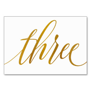 Tafelnummers - Luxe typografie (nep goud folie) 3