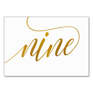 Tafelnummers - Luxe typografie (nepgoud folie) 9