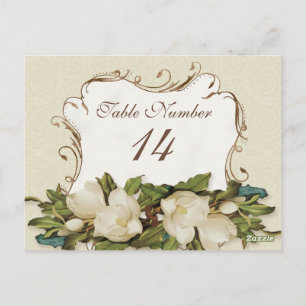Tafelnummers Magnolia wervelingen Damask Kaart